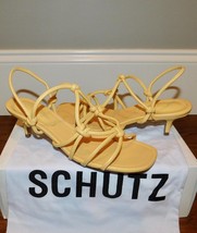 Schutz Sz 7 Womens Isa Sandals Strappy New Yellow Leather Summer Mestico $170 - £19.50 GBP
