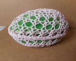 Handmade Crafted Starched Crochet Pink Lace 2pc Easter Egg Ornament Box ... - $9.89