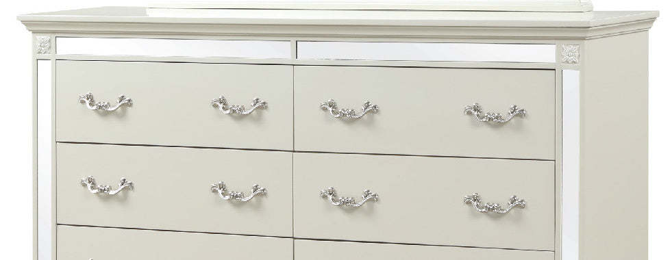 Milan White Wood Framed Mirror Dresser Item image 4