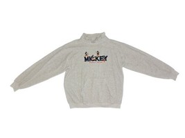 Vintage 90s Mickey Mouse America&#39;s Favorite mock neck Fleece sweatshirt ... - £37.96 GBP