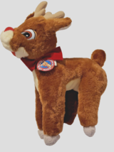 Musical RUDOLPH The Red Nosed Reindeer 13&quot; x 12&quot; head moves works - $20.90