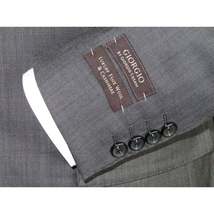 Men's Wool Cashmere Sharkskin Suit Giorgio Cosani Two Button 901 Charcoal Gray image 7