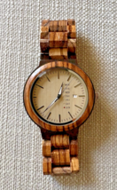 WoodWelt Sinclair Men&#39;s Zebra Wood Watch (46mm) - $39.59