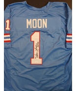 Warren Moon Autographed Houston Oilers Blue Custom Jersey "HOF 06" (JSA Wit COA) - £143.08 GBP