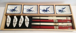 Vintage Japanese Sushi Set Chopsticks &amp; Sushi Platter Set China - £19.62 GBP