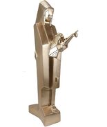 Frank Lloyd Wright Tribal Indian Warrior Chief Nakomis Statue In Gold Pa... - €107,25 EUR