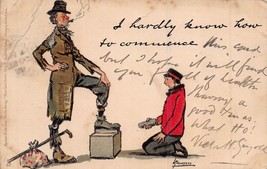 I HARDLY KNOW HOW TO COMMENCE-SHOESHINE~1902 LANCE THACKERAY SIGNED TUCK... - £3.24 GBP