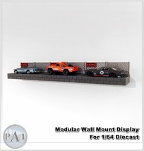 MODULAR WALL MOUNT DISPLAY COMPATIBLE WITH 1/64 SCALE HOT WHEELS MATCHBO... - $32.73