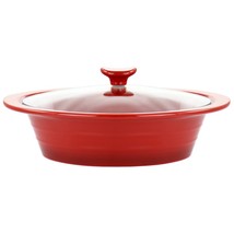 Crockpot Appleton 2 Quart Oval Stoneware Casserole Dish in Red with Glas... - $781.36 MXN