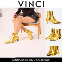 The Golden Glow Gold Leather Kitten Heel Women Boot image 7