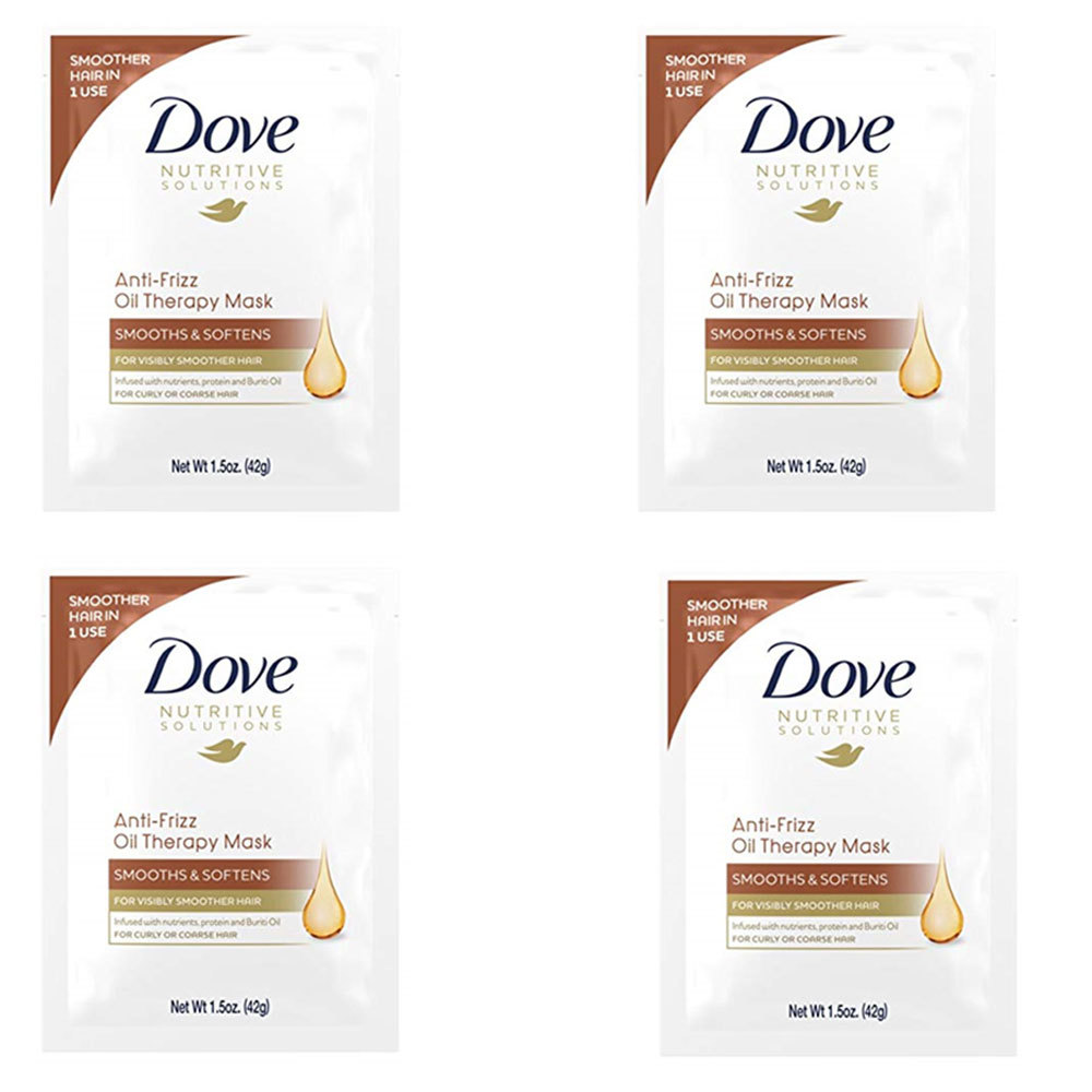 Primary image for Pack of (4) New Dove Anti-Frizz Oil Smooth Hair Mask, 1.5 oz