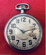 Circa 1911 ELGIN SIZE 16s POCKET WATCH OPEN FACE SILVEROID CASE  RUNNING - $4,328.21 MXN