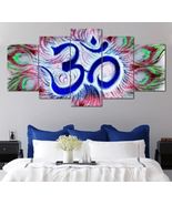 Abstract Aum Meditation 5 PC canvas Wall Art Picture HomeDecor Large Sz ... - £43.16 GBP
