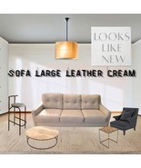 Traditional Plywood, Leather/Polyester  Sofa Cream/Local Pickup Only - $7,320.53 MXN