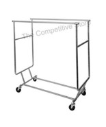 Collapsible Salesman Rolling Rack with Double Hangrail - $2,151.53 MXN