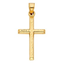 Genuine 14k Yellow Gold 0.98&quot; Religious Cross Pendant For Men or Women - $2,411.52 MXN