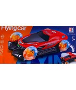 LIGHT UP SPINNING FLYING GULL WING DOOR CAR moving wheels &amp; doors move W... - $25.86 CAD