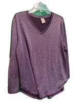 New + Tags! Faded Glory Ladies Violet Silver Hacci Shine Top - 1X (14W-16W) - £5.42 GBP