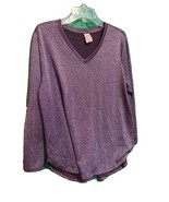 New + Tags! Faded Glory Ladies Violet Silver Hacci Shine Top - 1X (14W-16W) - £5.32 GBP