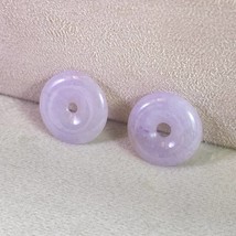 Pair of Bulk Lavender Jade Donuts, Genuine Type A Jadeite, Loose Gemstone, Hole  - £1,299.76 GBP