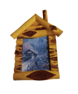 Frame Wood Cabin Rustic Fishing Picture Holds 5.5&quot;x7&quot; Opening Handmade - $16.83