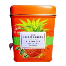 The Secret Garden Pineapple Green Tea 50 Bags USDA Organic Eco-Friendly Tin Box - £10.91 GBP