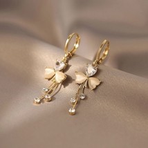 Elegant Cat’s Eye Store Flower Dangle Drop Earrings for Women - £8.92 GBP