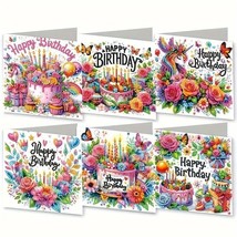 Greeting Cards Happy Birthday Cake &amp; Candles Jewel Art Complete U Choose - $3.99