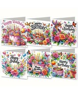 Greeting Cards Happy Birthday  Cake &amp; Candles Jewel Art COMPLETE U CHOOSE - €4,24 EUR