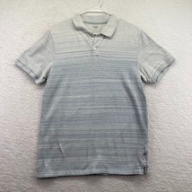 Old Navy Mens Polo Shirt Size Medium M Short Sleeve Blue White Waffle Weave - £7.77 GBP