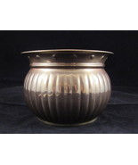 BRASS PLANTER ROUND FLUTED &amp; DIMPLED BRASS PLANTER POT 4&quot; TALL 5.75&quot; DIA... - $22.80 CAD
