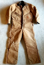 Walls Insulated Coveralls Mens 44 Short Premium 12/8 Brown Duck Canvas U... - £48.83 GBP