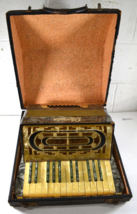 Vintage Olympia Accordion Cream/White Marbled w/Case AS IS FOR PARTS - £349.42 GBP