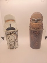 NEW Star Wars Chewbacca + Range Trooper cups With Straws Denny&#39;s Solo NEW - $21.78