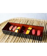 Red Black Japanese Long Bento Box With Dividers 3 Compartments Plate Pac... - $87.16 CAD