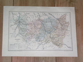 1887 Original Antique Map Of Department Of Vosges Epinal / France - £20.73 GBP