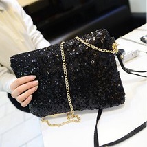 Women&#39;s Evening Clutch Bag Glitter Sequin Handbag Luxury Sparkling Party Envelop - £15.46 GBP