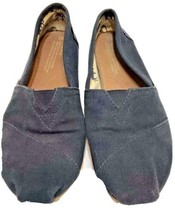 Toms Women&#39;s 7 Dk Blue Canvas Loafer Slip On Casual Shoes Flats Moccasins - $12.60