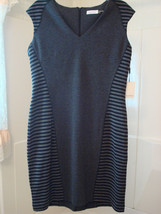 NEW Calvin Klein Womens  Size 12 Gray Sheath Career Dress  - £54.28 GBP