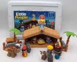 Little People Deluxe Christmas Story Nativity Complete Set Lights Up Mus... - $24.18