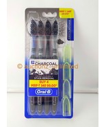 3x Oral-B Deep Clean Stain Removal with Charcoal Extract Toothbrushes To... - £16.94 GBP