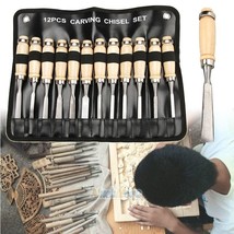 Wood Carving Hand Chisel Tools 12 Piece Set Woodworking Professional Gou... - £45.55 GBP