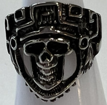 Jewelry Ring New Stainless Steel Skull 10 mm Biker Silver Tone Never Rust S-8 - £18.68 GBP