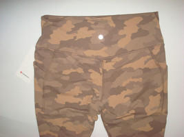 New NWT Lululemon Align Leggings 18 HR 25 Tan Heritage Camo Beige Pockets Yoga - $126.72