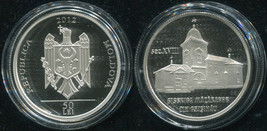 Moldova. 50 Lei. 2012 (Silver. Coin KM#NL. Proof) Măzărache Church from Chişinău - £57.48 GBP