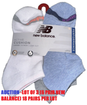 LOT OF 3 New Balance Women&#39;s Active Cushion Low Cut Socks 6 Pairs Sz 4-10 - £22.86 GBP