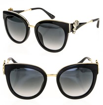 JIMMY CHOO JADE Black Gold Detachable Crystal Jewel Fan Earrings Sunglasses - £371.94 GBP