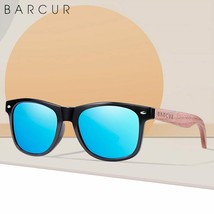 BARCUR High Quality Black Walnut Sunglasses Anti-Blue Night Vision Men W... - £25.58 GBP