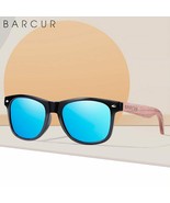 BARCUR High Quality Black Walnut Sunglasses Anti-Blue Night Vision Men W... - £25.76 GBP