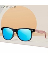BARCUR High Quality Black Walnut Sunglasses Anti-Blue Night Vision Men W... - $47.91 CAD
